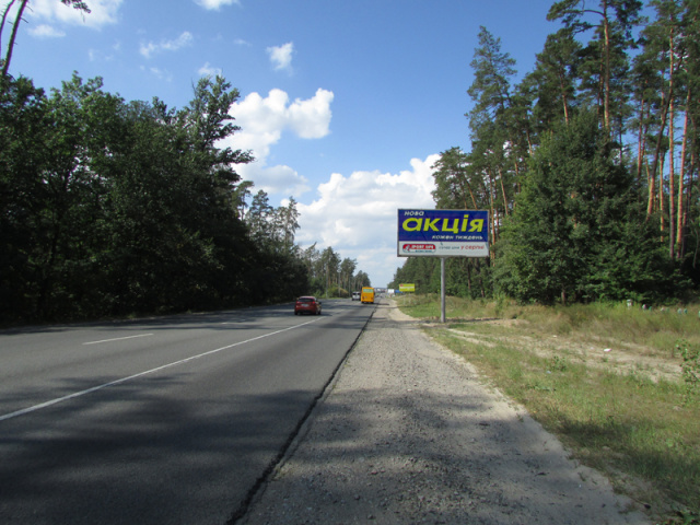 Щит 6x3,  Гостомельське шосе, після 4600 метрів руху від КП Пуща-Водиця в напрямку Гостомеля