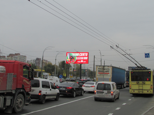 Цифровая панель 6x3,  Шухевича Романа (Генерала Ватутіна) проспект, (розподілювач навпроти ринку "Десна"), рух від Північного мосту
