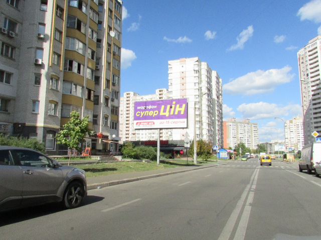 Щит 6x3, Княжий-Затон, 4 до перехрестя з вул. Срібнокільська, ліворуч Щит 6x3, Княжий-Затон, 4 до перехрестя з вул. Срібнокільська, ліворуч